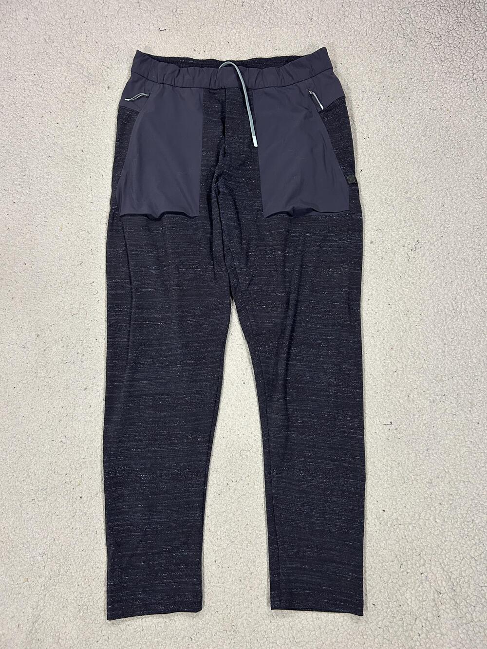 Lululemon At Ease Joggers Womens 28 Gray Knit Athleisure Zip Pockets Lounge